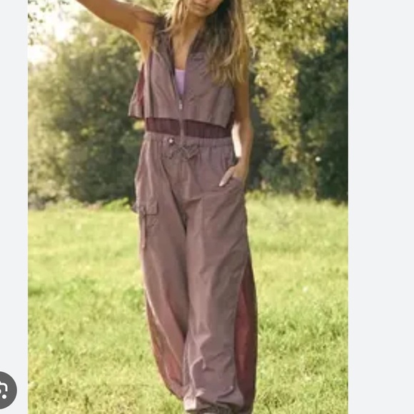 FP Movement Inhale Onesie by Free People Purple Utility Jumpsuit Small - Picture 1 of 10